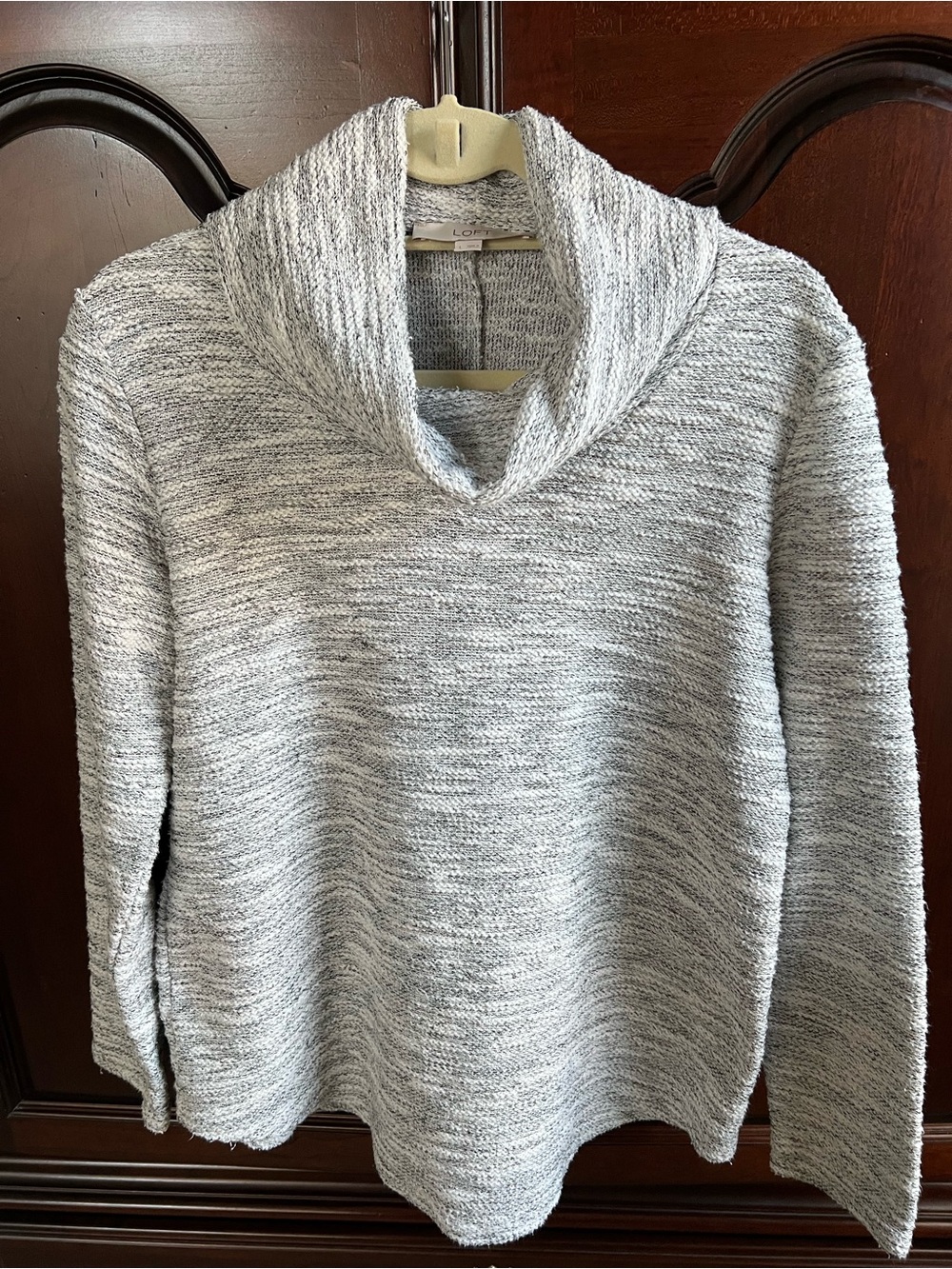 LOFT Light Gray Cowl Neck Sweater